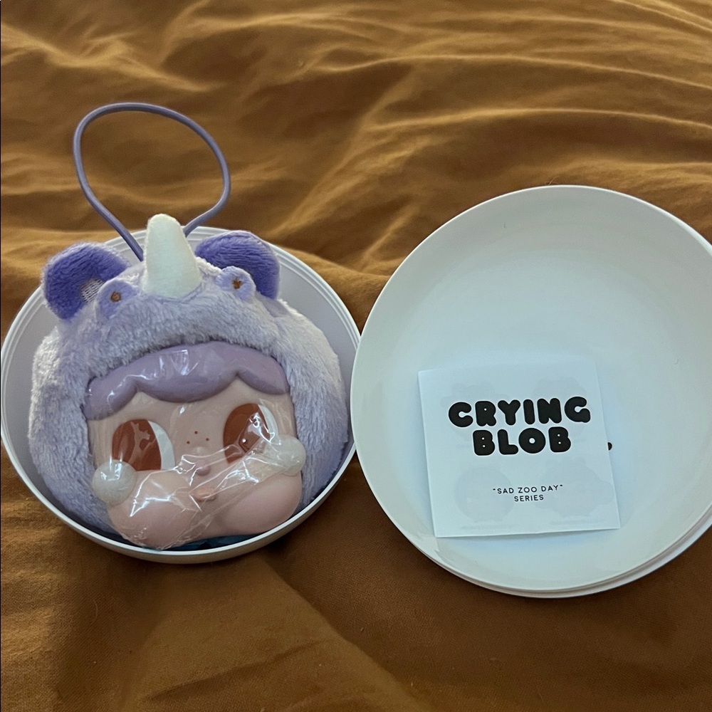 Purple Rhino Plush Keychain